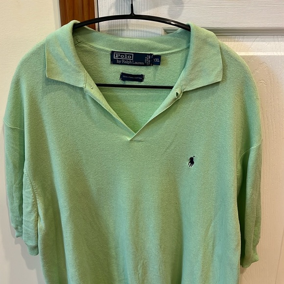 Men’s Polo Short Sleeve Green Shirt XXL 100% Pima Cotton Knit - Picture 2 of 4